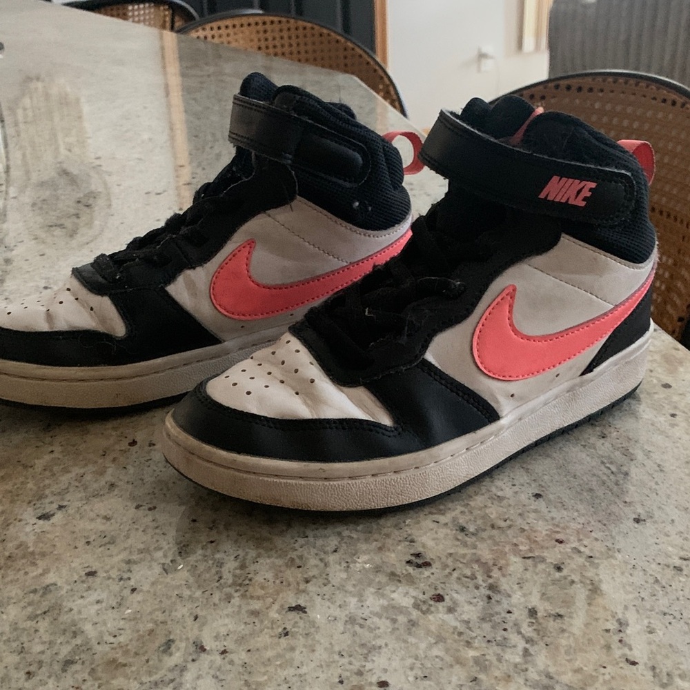 Nike Black and Pink High-Tops